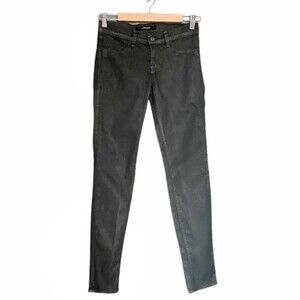 J Brand Jeans Coated Pine Green Skinny Low Rise Denim Size 28 | 6 2010s Fashion